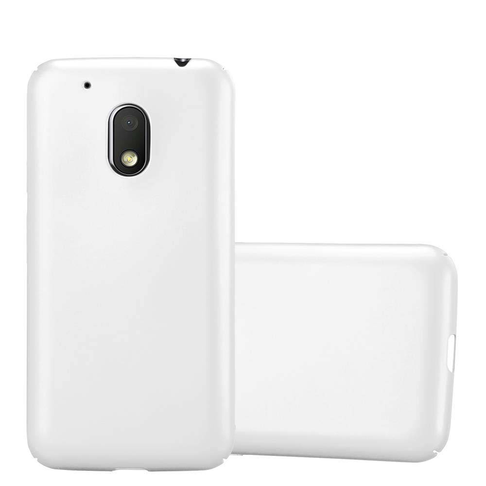 Cadorabo Hülle für Motorola MOTO G4 PLAY Schutzhülle in Silber Hard Case Handy Hülle Etui