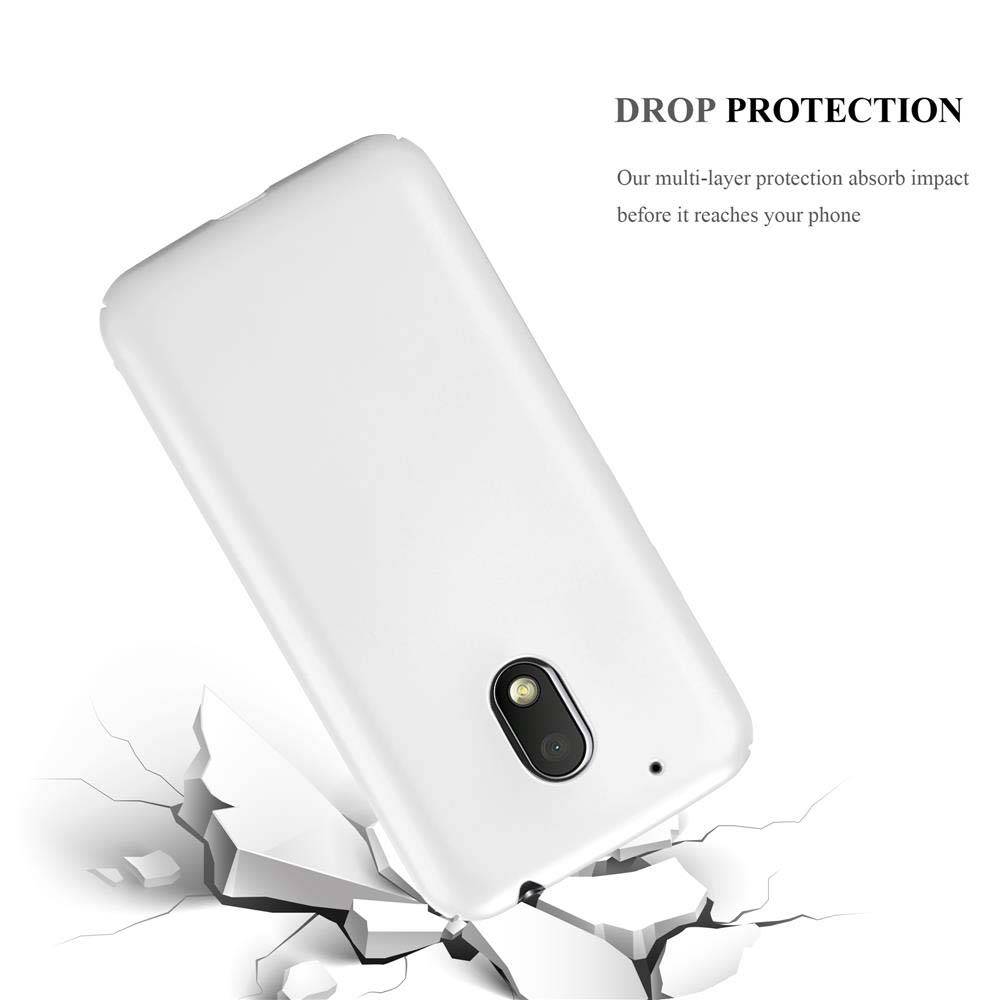 Cadorabo Hülle für Motorola MOTO G4 PLAY Schutzhülle in Silber Hard Case Handy Hülle Etui