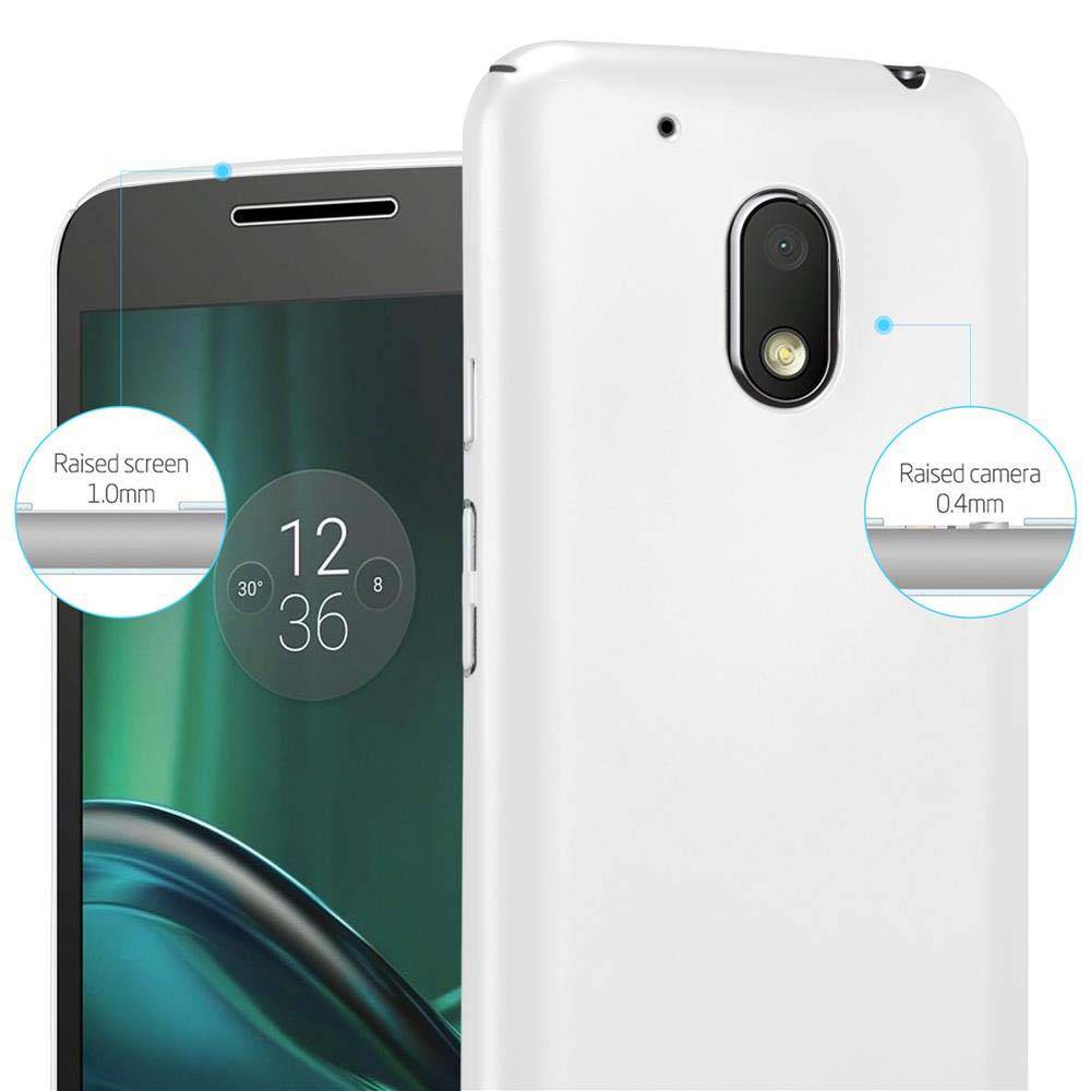 Cadorabo Hülle für Motorola MOTO G4 PLAY Schutzhülle in Silber Hard Case Handy Hülle Etui