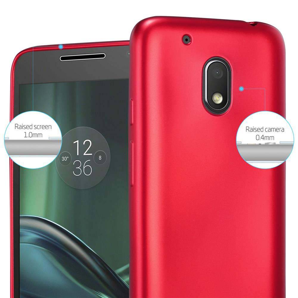 Cadorabo Schutzhülle für Motorola MOTO G4 PLAY Hülle in Rot Handyhülle TPU Silikon Etui Cover Case