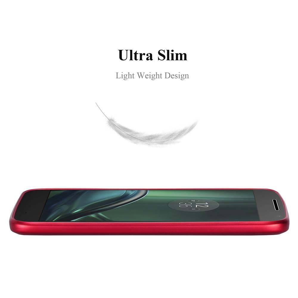 Cadorabo Schutzhülle für Motorola MOTO G4 PLAY Hülle in Rot Handyhülle TPU Silikon Etui Cover Case