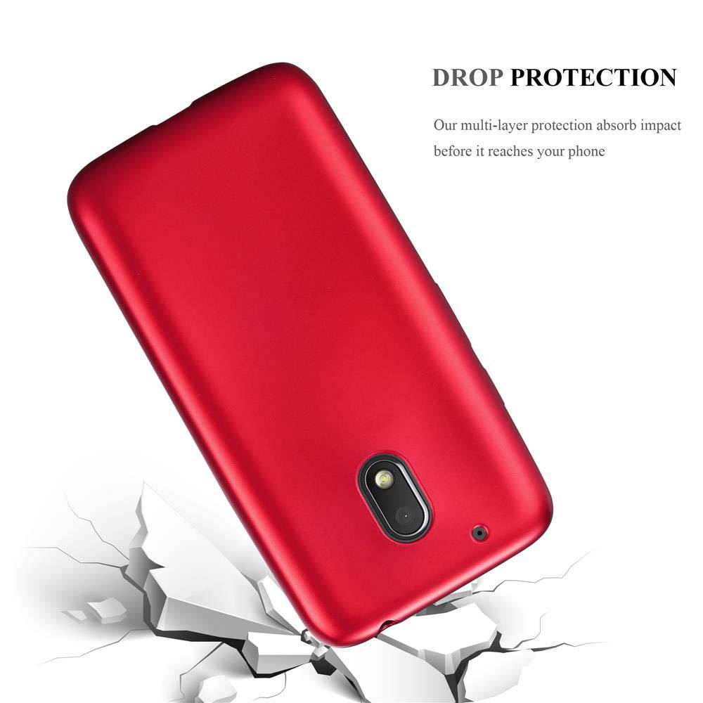Cadorabo Schutzhülle für Motorola MOTO G4 PLAY Hülle in Rot Handyhülle TPU Silikon Etui Cover Case