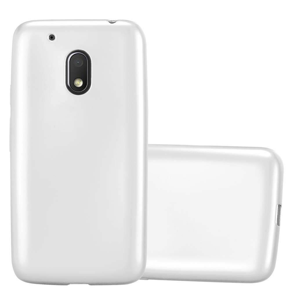 Cadorabo Schutzhülle für Motorola MOTO G4 PLAY Hülle in Silber Handyhülle TPU Silikon Etui Cover Case