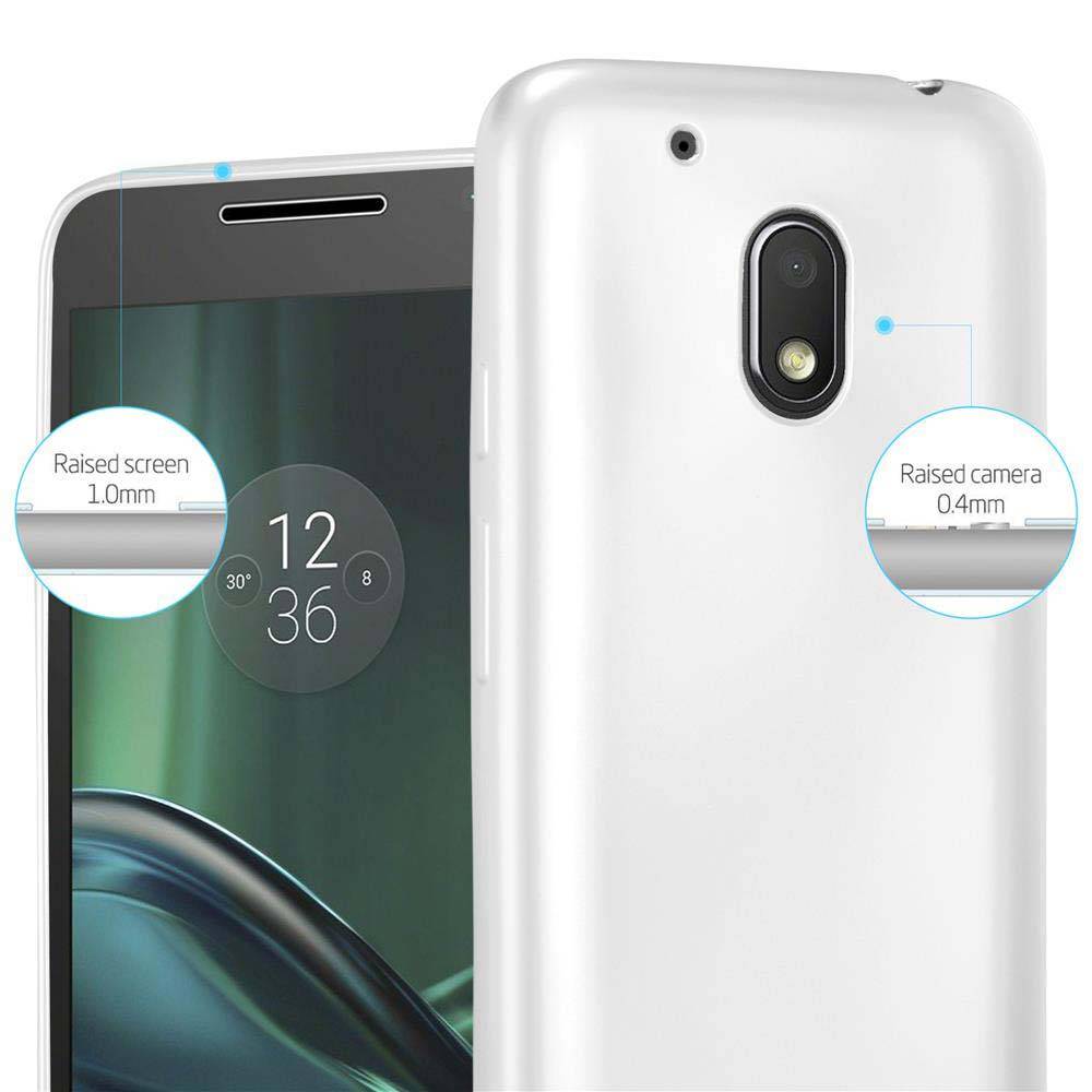 Cadorabo Schutzhülle für Motorola MOTO G4 PLAY Hülle in Silber Handyhülle TPU Silikon Etui Cover Case