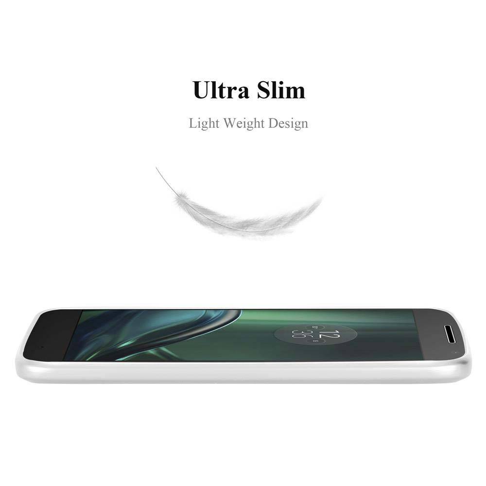 Cadorabo Schutzhülle für Motorola MOTO G4 PLAY Hülle in Silber Handyhülle TPU Silikon Etui Cover Case