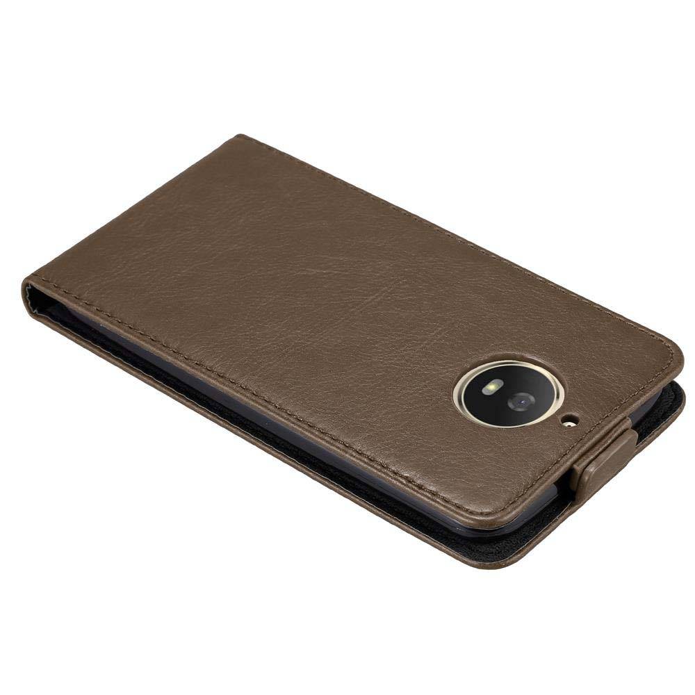 Cadorabo Hülle für Motorola MOTO G5S Schutz Hülle in Braun Flip Etui Handyhülle Case Cover