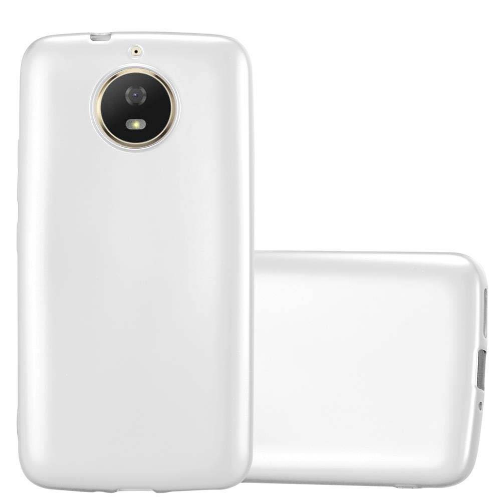 Cadorabo Schutzhülle für Motorola MOTO G5S Hülle in Silber Handyhülle TPU Silikon Etui Cover Case
