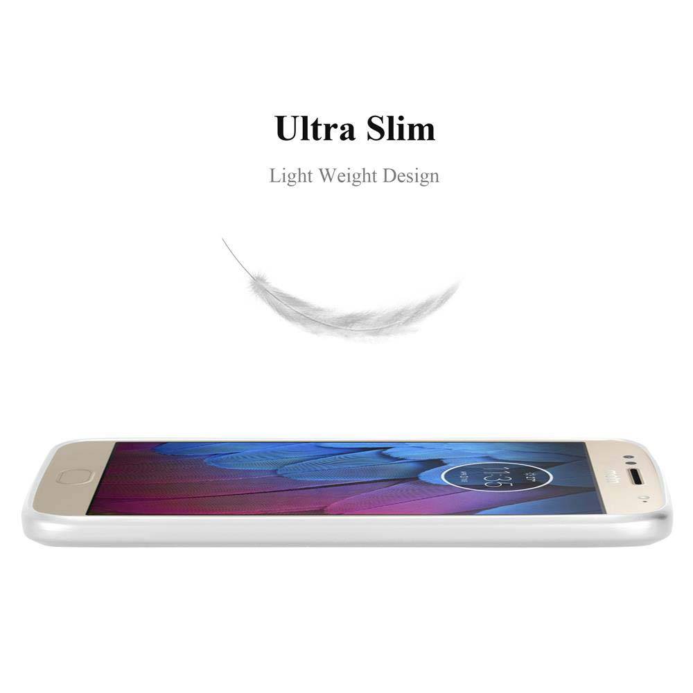 Cadorabo Schutzhülle für Motorola MOTO G5S Hülle in Silber Handyhülle TPU Silikon Etui Cover Case