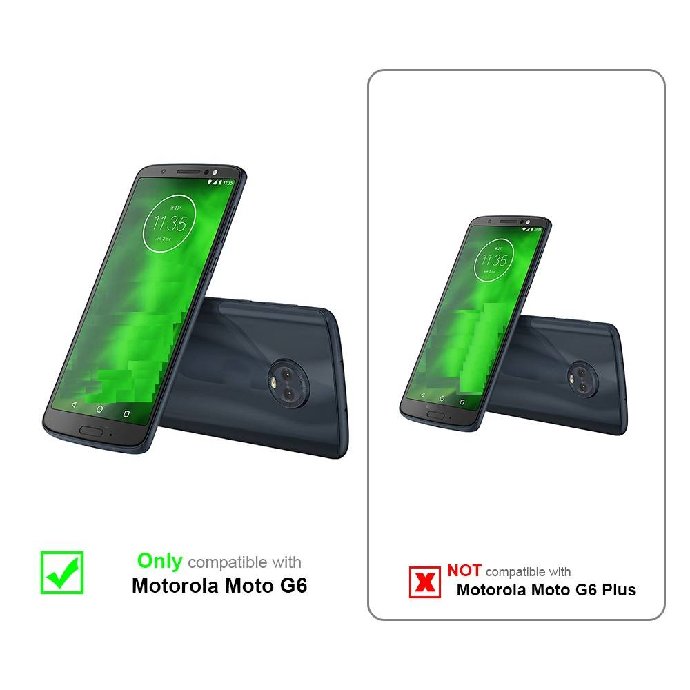 Cadorabo Hülle für Motorola MOTO G6 Schutz Hülle in Rot Flip Etui Handyhülle Case Cover