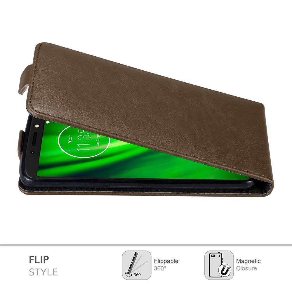 Cadorabo Hülle für Motorola MOTO E5 / G6 PLAY Schutz Hülle in Braun Flip Etui Handyhülle Case Cover