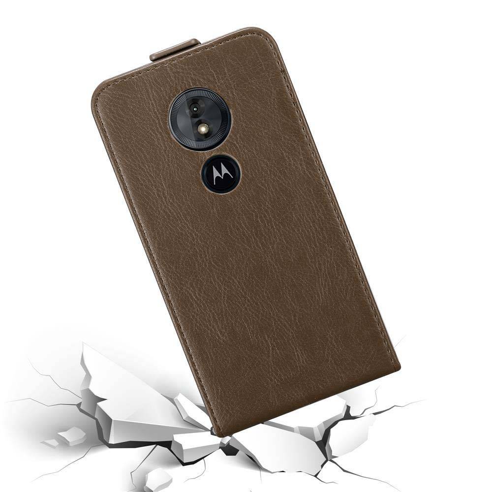 Cadorabo Hülle für Motorola MOTO E5 / G6 PLAY Schutz Hülle in Braun Flip Etui Handyhülle Case Cover