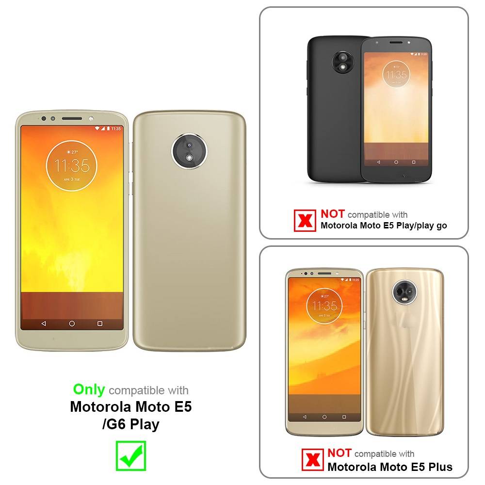 Cadorabo Hülle für Motorola MOTO E5 / G6 PLAY Schutz Hülle in Braun Flip Etui Handyhülle Case Cover