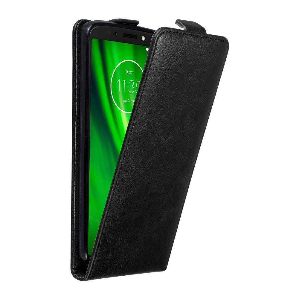 Cadorabo Hülle für Motorola MOTO E5 / G6 PLAY Schutz Hülle in Schwarz Flip Etui Handyhülle Case Cover