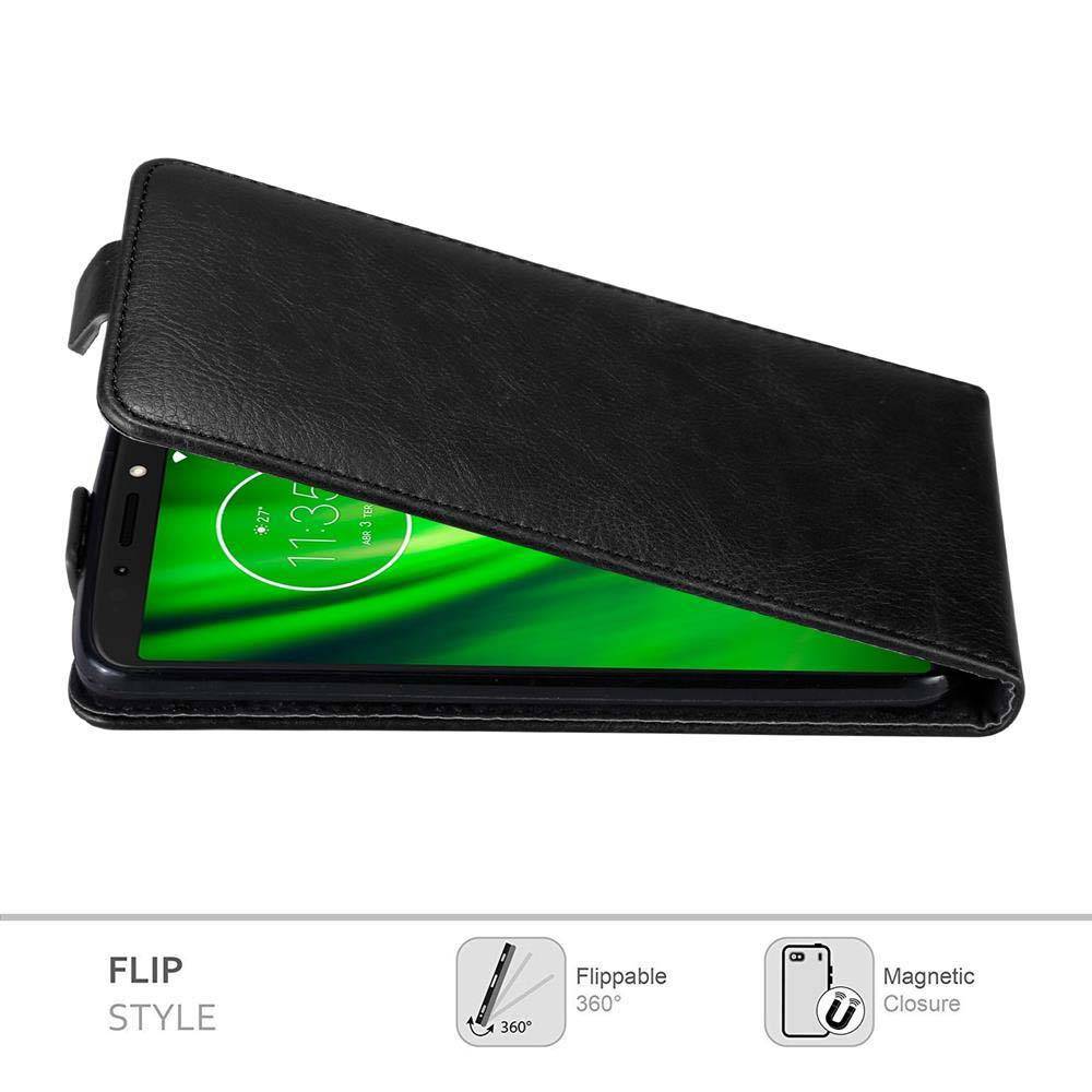 Cadorabo Hülle für Motorola MOTO E5 / G6 PLAY Schutz Hülle in Schwarz Flip Etui Handyhülle Case Cover