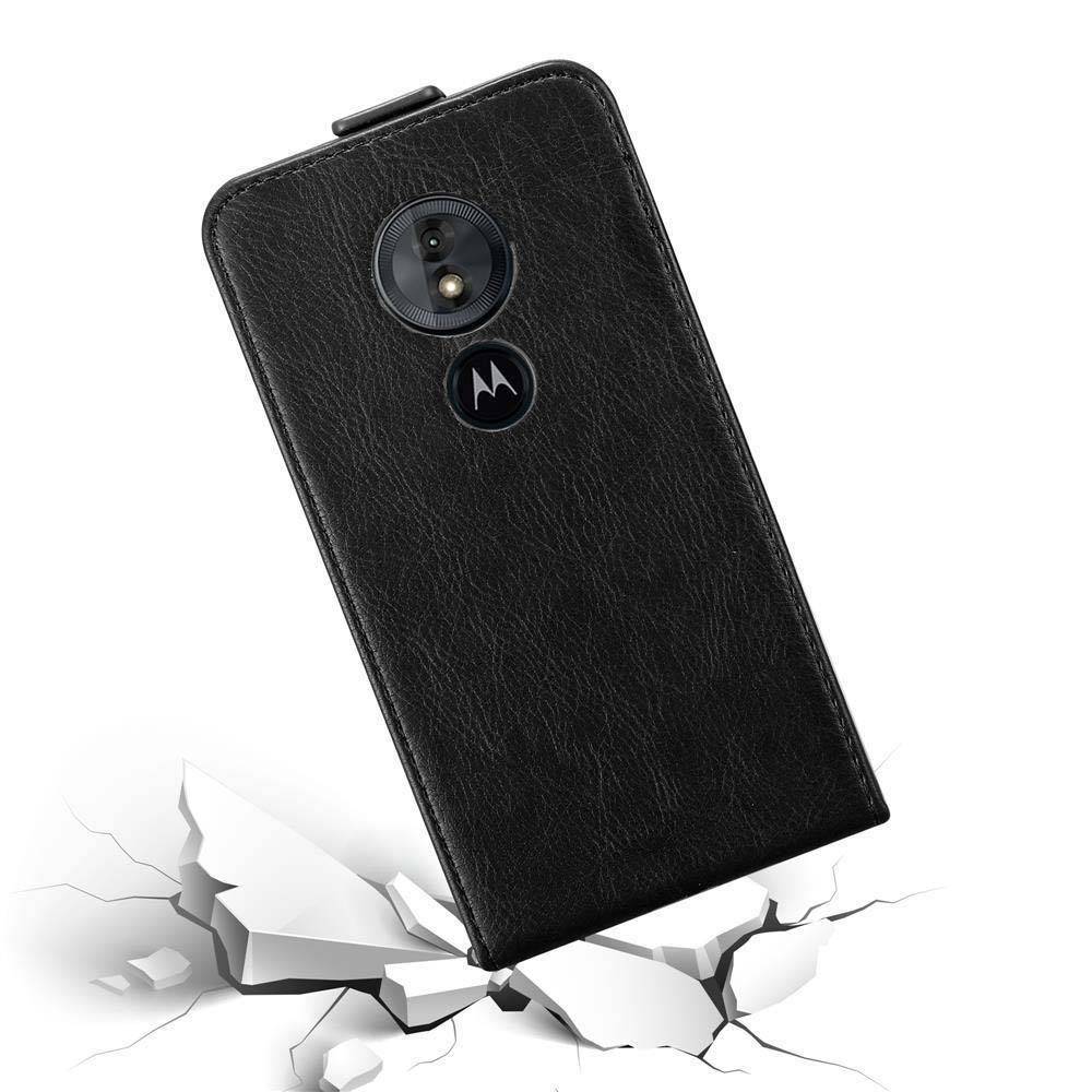 Cadorabo Hülle für Motorola MOTO E5 / G6 PLAY Schutz Hülle in Schwarz Flip Etui Handyhülle Case Cover