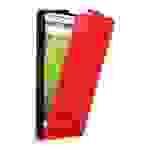 Cadorabo Hülle für Motorola MOTO X PLAY Schutz Hülle in Rot Flip Etui Handyhülle Case Cover