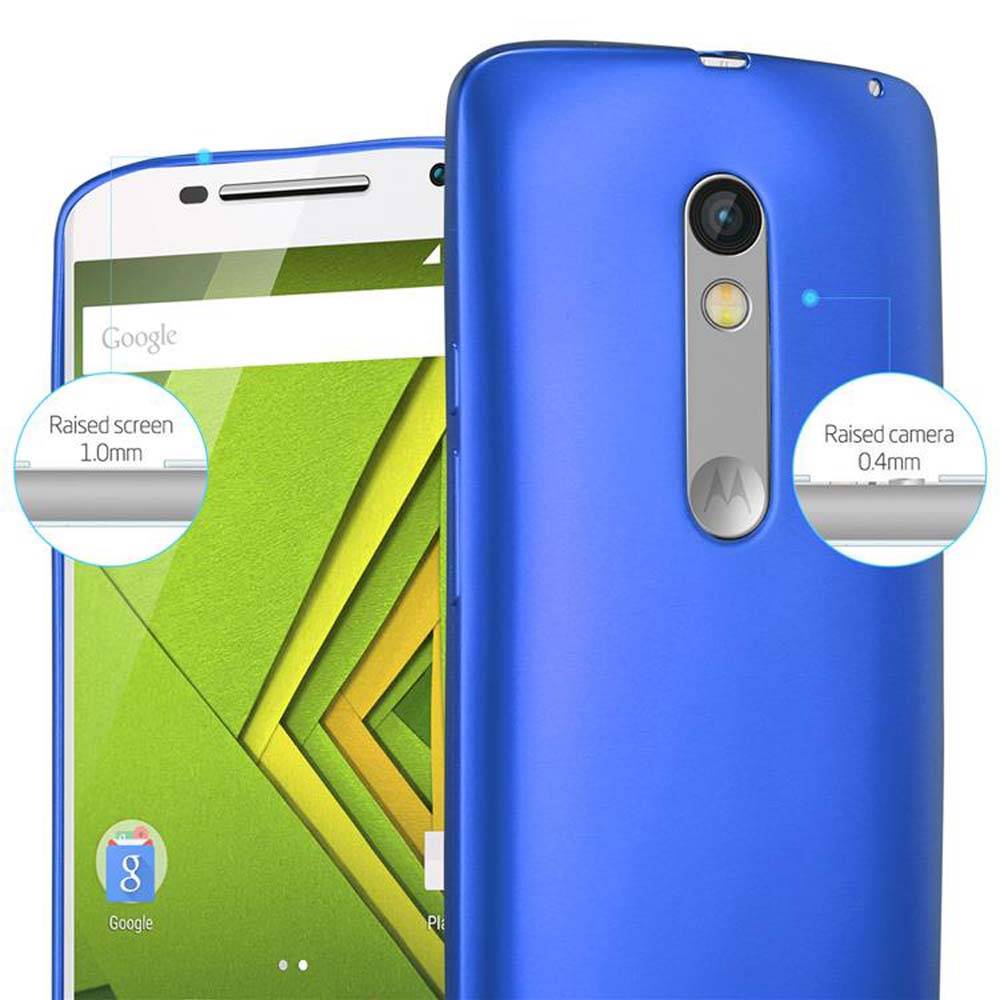 Cadorabo Schutzhülle für Motorola MOTO X PLAY Hülle in Blau Handyhülle TPU Silikon Etui Cover Case