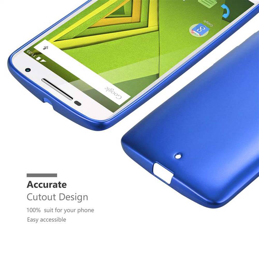 Cadorabo Schutzhülle für Motorola MOTO X PLAY Hülle in Blau Handyhülle TPU Silikon Etui Cover Case