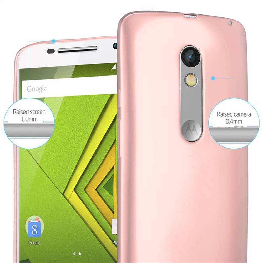 Cadorabo Schutzhülle für Motorola MOTO X PLAY Hülle in Rosa Handyhülle TPU Silikon Etui Cover Case
