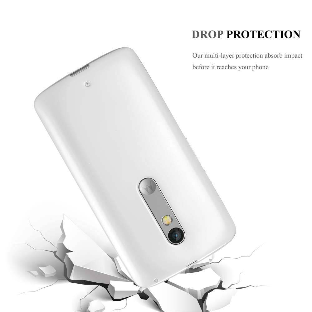 Cadorabo Schutzhülle für Motorola MOTO X PLAY Hülle in Silber Handyhülle TPU Silikon Etui Cover Case