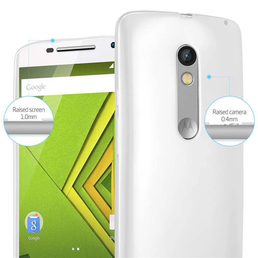 Cadorabo Schutzhülle für Motorola MOTO X PLAY Hülle in Silber Handyhülle TPU Silikon Etui Cover Case