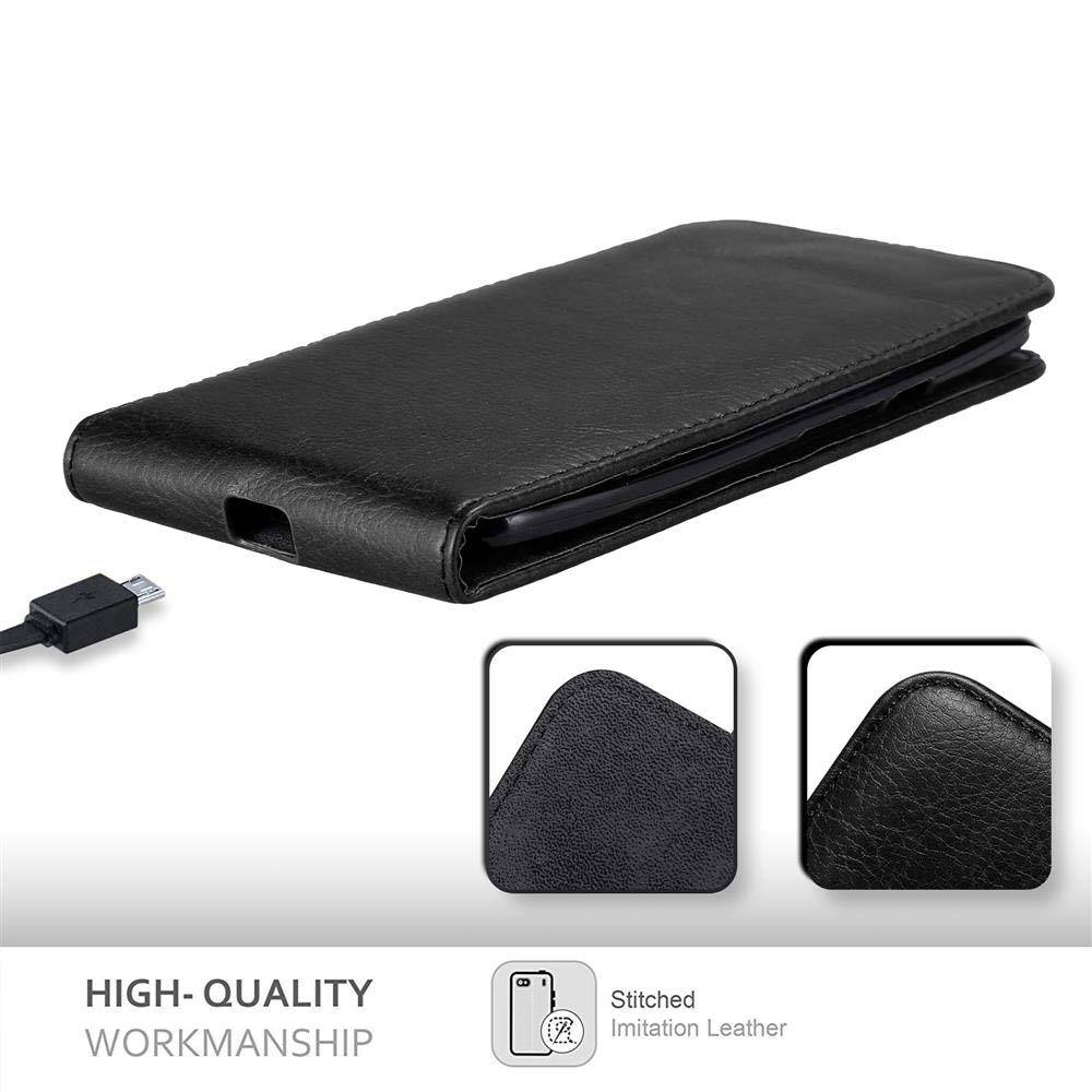 Cadorabo Hülle für Motorola MOTO X PLAY Schutz Hülle in Schwarz Flip Etui Handyhülle Case Cover