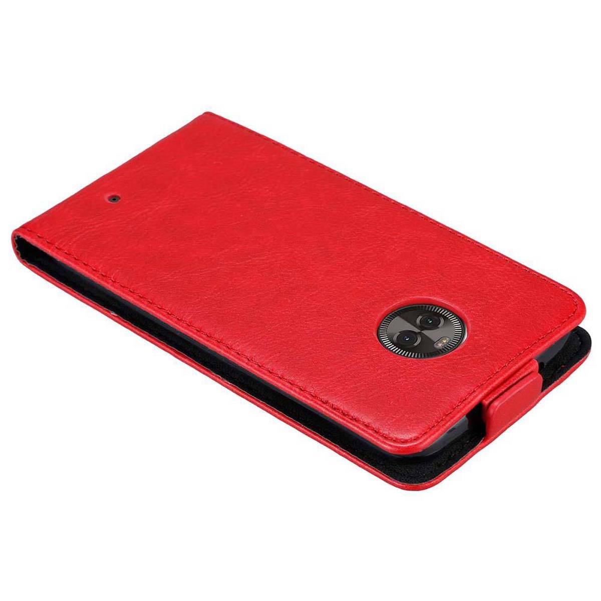 Cadorabo Hülle für Motorola MOTO X4 Schutz Hülle in Rot Flip Etui Handyhülle Case Cover