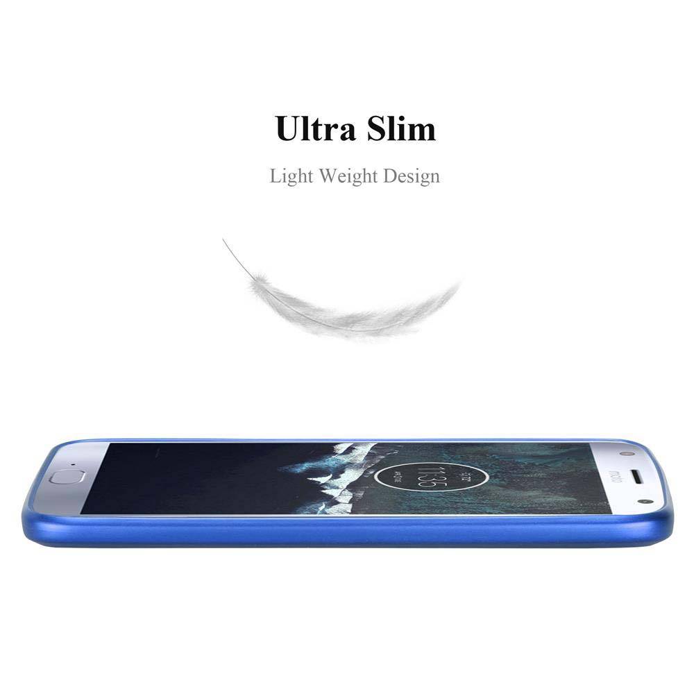 Cadorabo Hülle für Motorola MOTO X4 Schutzhülle in Blau Hard Case Handy Hülle Etui