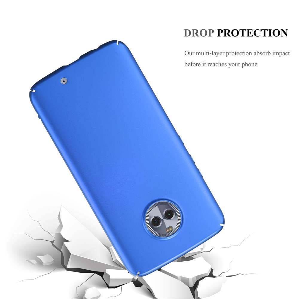 Cadorabo Hülle für Motorola MOTO X4 Schutzhülle in Blau Hard Case Handy Hülle Etui