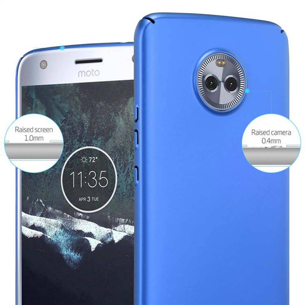 Cadorabo Hülle für Motorola MOTO X4 Schutzhülle in Blau Hard Case Handy Hülle Etui