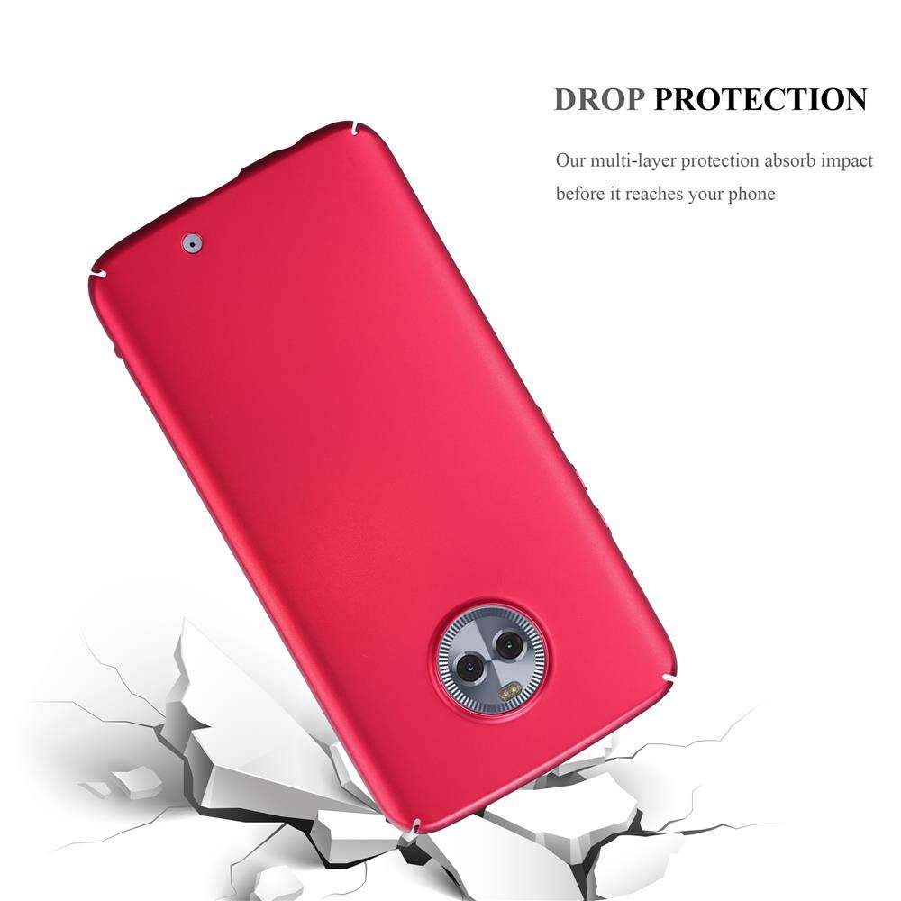 Cadorabo Hülle für Motorola MOTO X4 Schutzhülle in Rot Hard Case Handy Hülle Etui