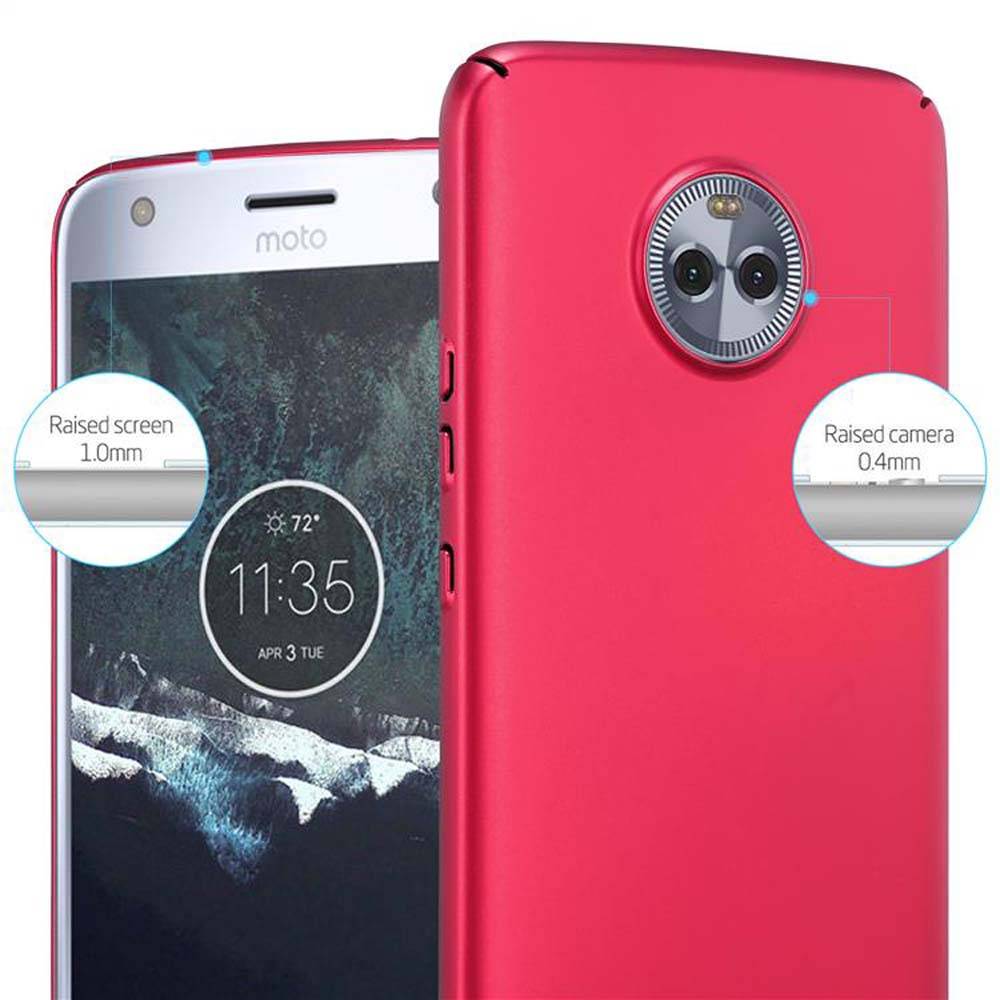 Cadorabo Hülle für Motorola MOTO X4 Schutzhülle in Rot Hard Case Handy Hülle Etui