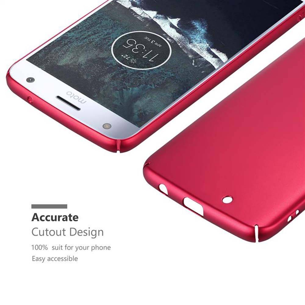 Cadorabo Hülle für Motorola MOTO X4 Schutzhülle in Rot Hard Case Handy Hülle Etui