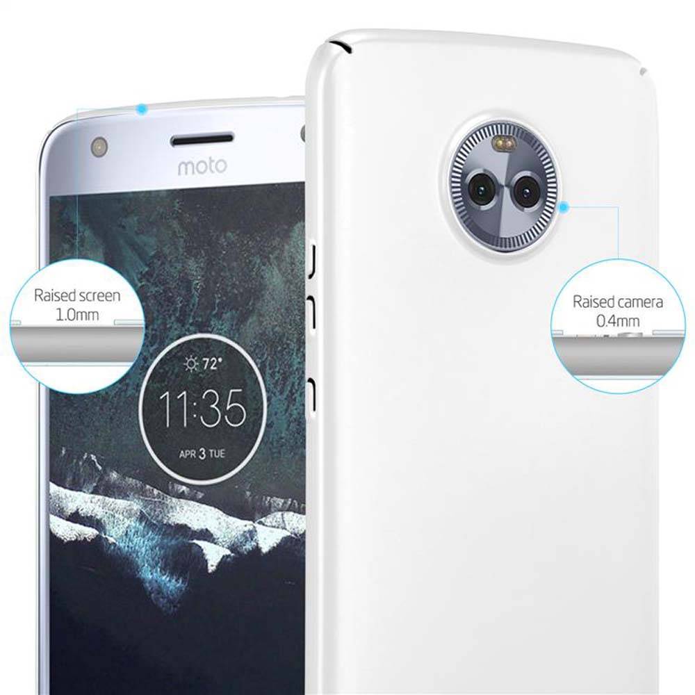 Cadorabo Hülle für Motorola MOTO X4 Schutzhülle in Silber Hard Case Handy Hülle Etui