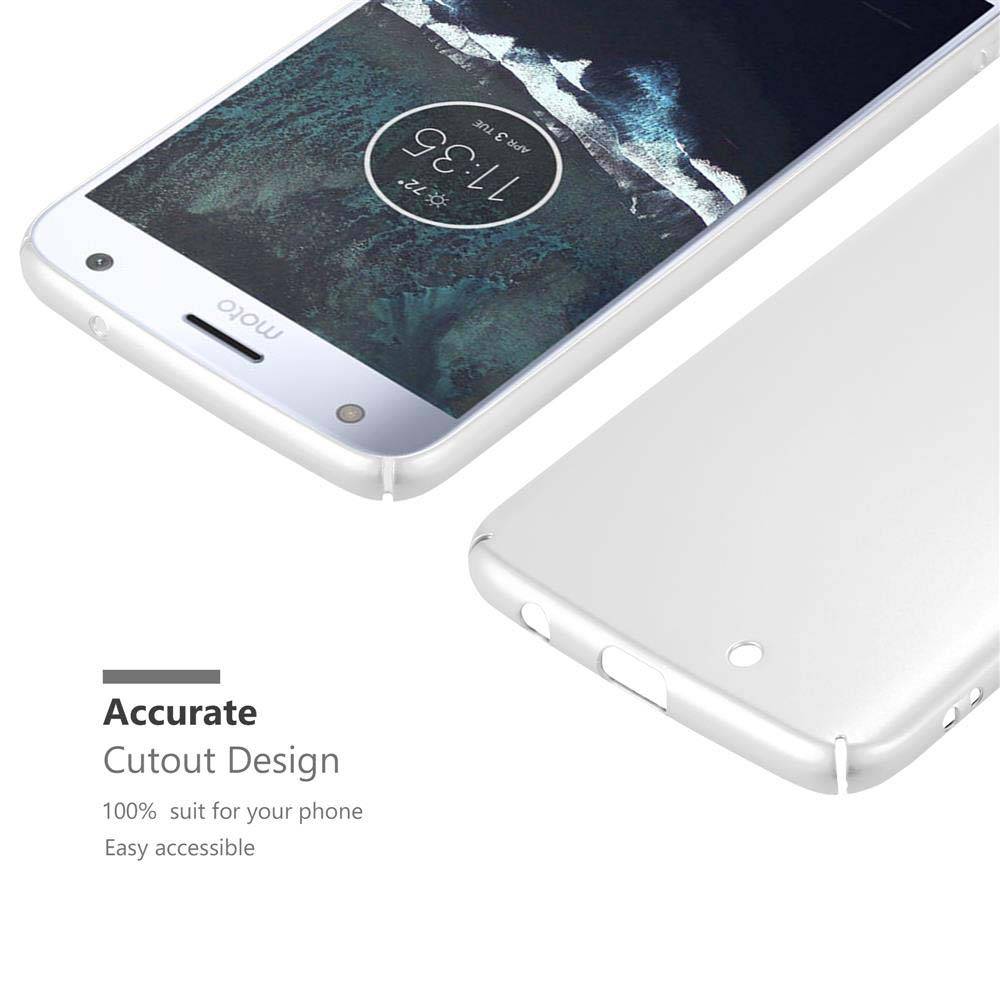 Cadorabo Hülle für Motorola MOTO X4 Schutzhülle in Silber Hard Case Handy Hülle Etui