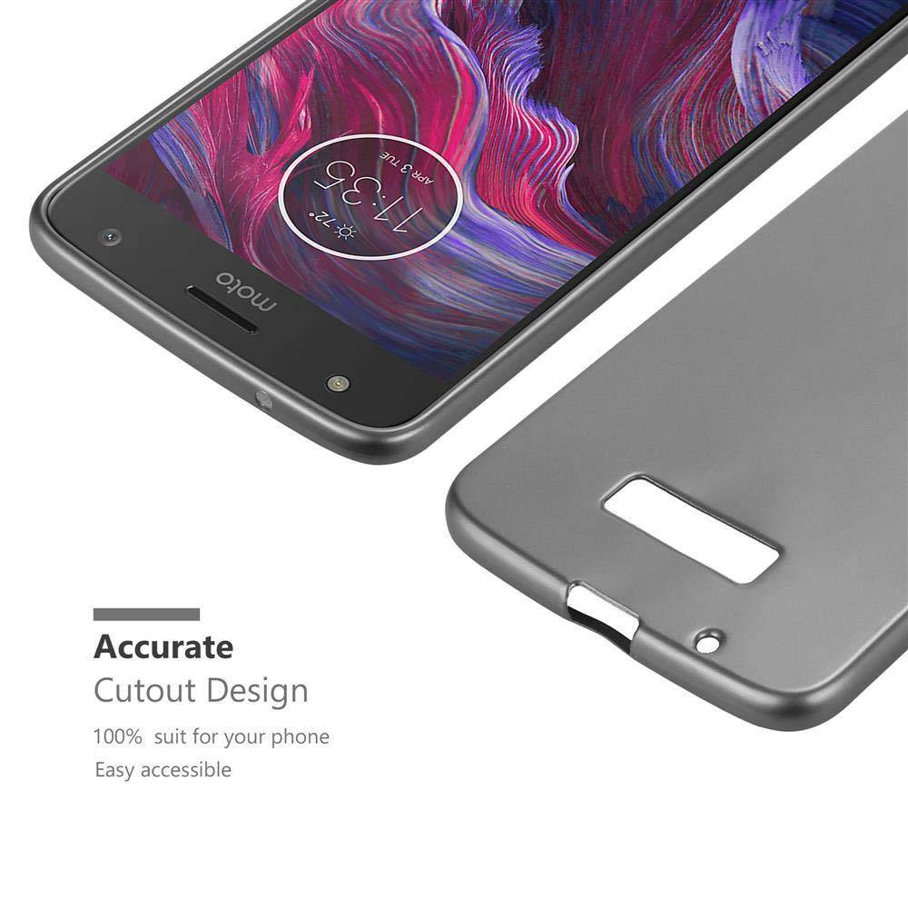 Cadorabo Schutzhülle für Motorola MOTO X4 Hülle in Grau Handyhülle TPU Silikon Etui Cover Case