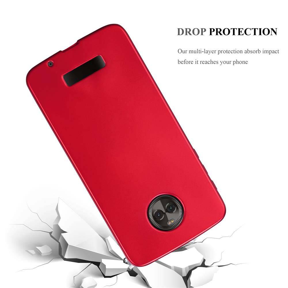Cadorabo Schutzhülle für Motorola MOTO X4 Hülle in Rot Handyhülle TPU Silikon Etui Cover Case