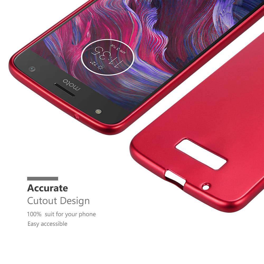 Cadorabo Schutzhülle für Motorola MOTO X4 Hülle in Rot Handyhülle TPU Silikon Etui Cover Case