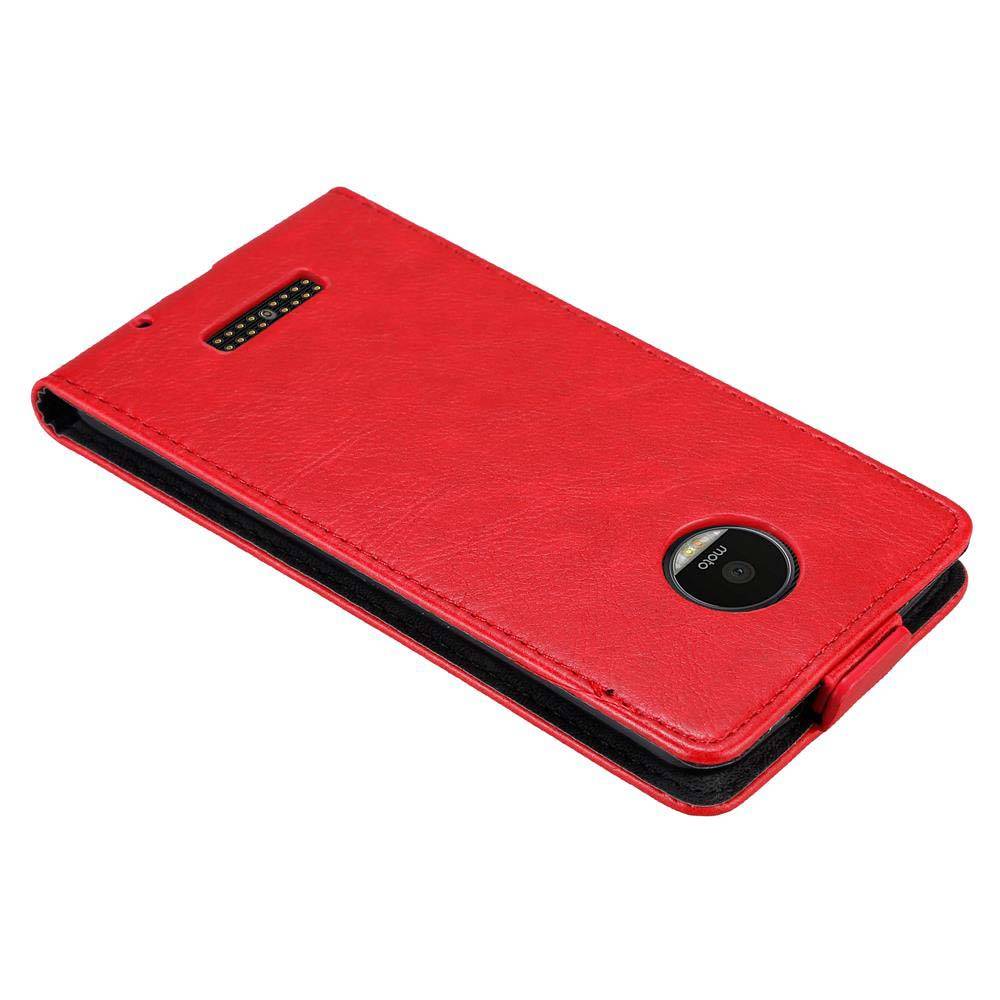 Cadorabo Hülle für Motorola MOTO Z Schutz Hülle in Rot Flip Etui Handyhülle Case Cover