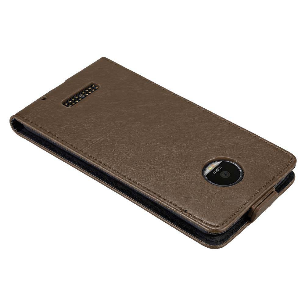 Cadorabo Hülle für Motorola MOTO Z Schutz Hülle in Braun Flip Etui Handyhülle Case Cover