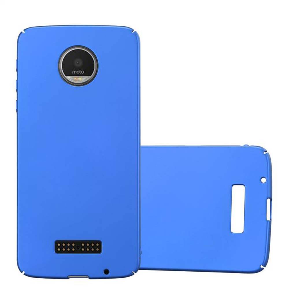 Cadorabo Hülle für Motorola MOTO Z Schutzhülle in Blau Hard Case Handy Hülle Etui
