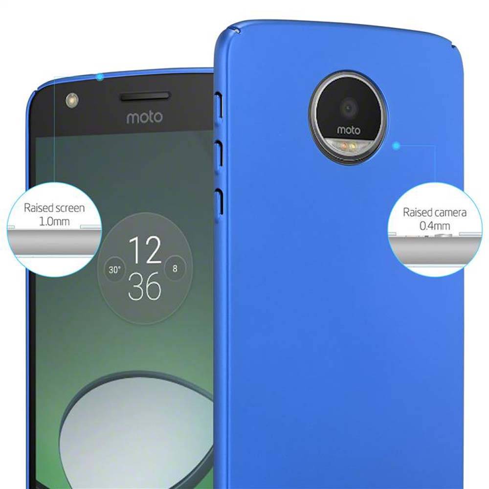 Cadorabo Hülle für Motorola MOTO Z Schutzhülle in Blau Hard Case Handy Hülle Etui