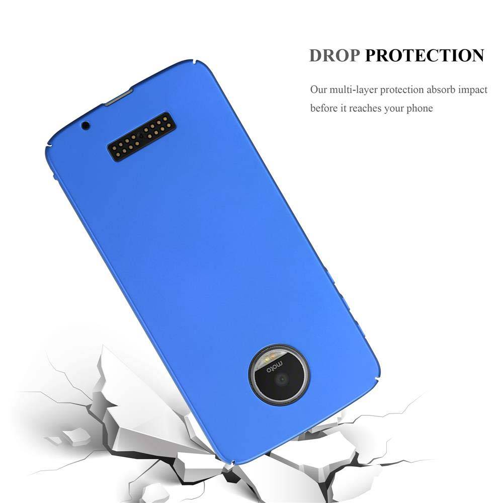 Cadorabo Hülle für Motorola MOTO Z Schutzhülle in Blau Hard Case Handy Hülle Etui