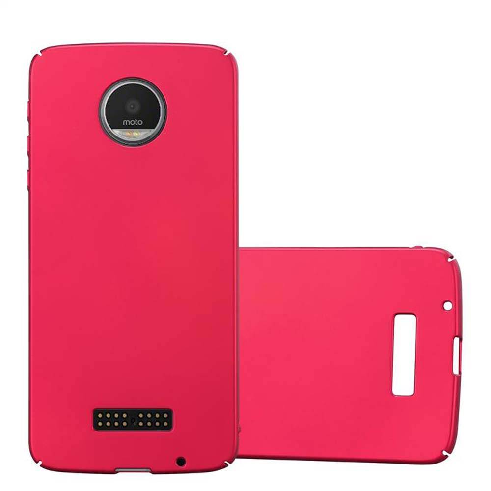 Cadorabo Hülle für Motorola MOTO Z Schutzhülle in Rot Hard Case Handy Hülle Etui