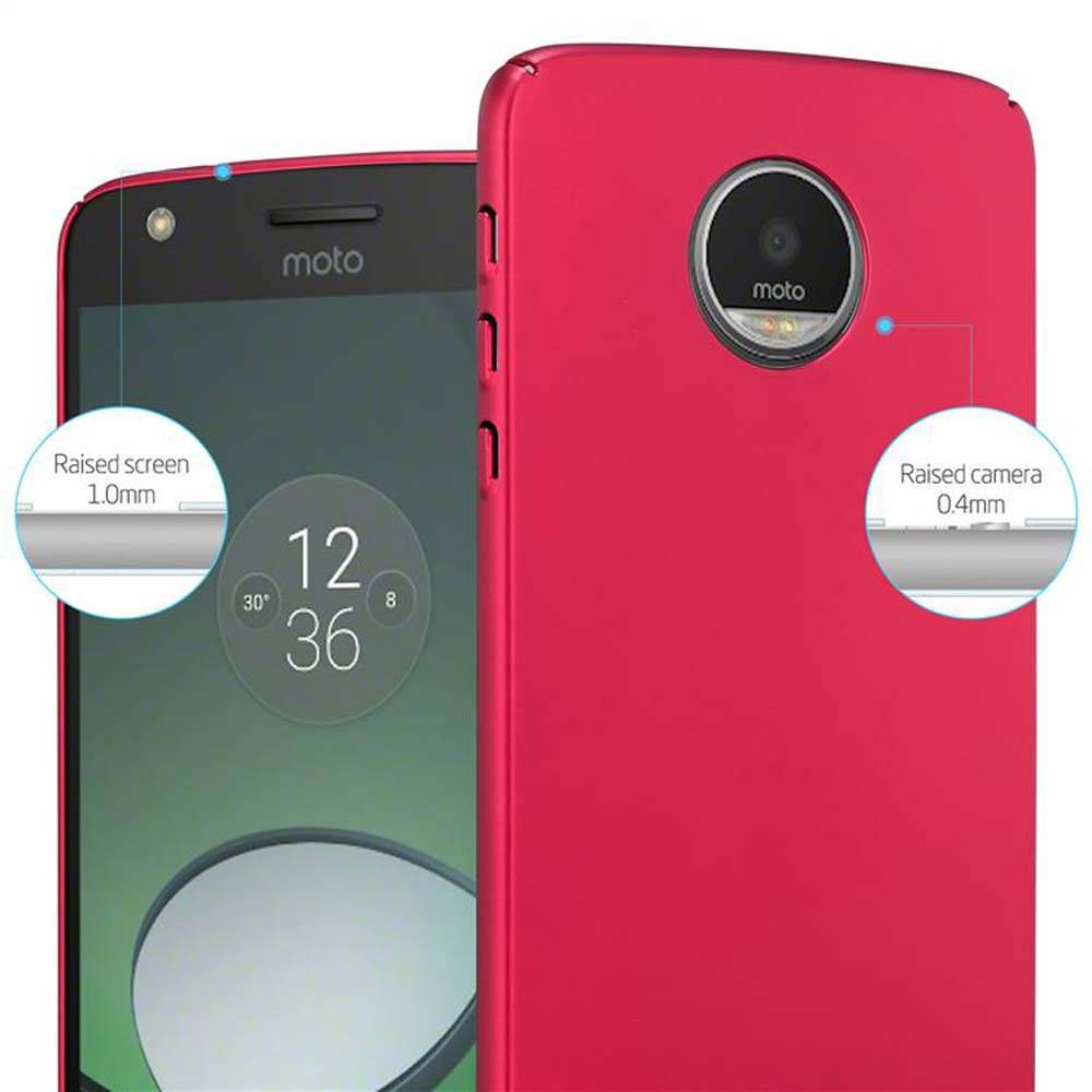 Cadorabo Hülle für Motorola MOTO Z Schutzhülle in Rot Hard Case Handy Hülle Etui