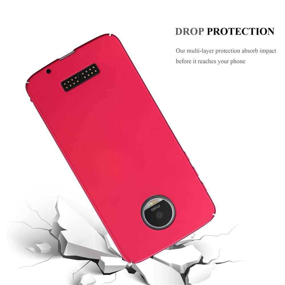 Cadorabo Hülle für Motorola MOTO Z Schutzhülle in Rot Hard Case Handy Hülle Etui