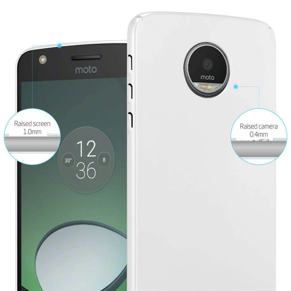 Cadorabo Hülle für Motorola MOTO Z Schutzhülle in Silber Hard Case Handy Hülle Etui