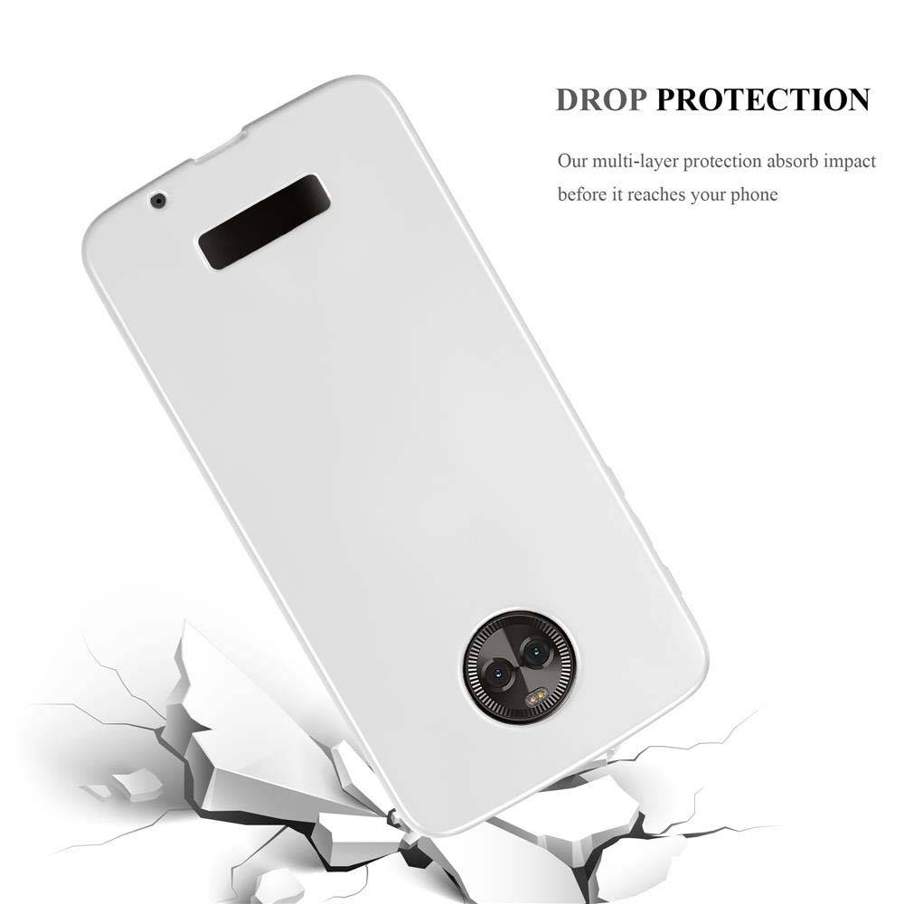 Cadorabo Schutzhülle für Motorola MOTO Z Hülle in Silber Handyhülle TPU Silikon Etui Cover Case