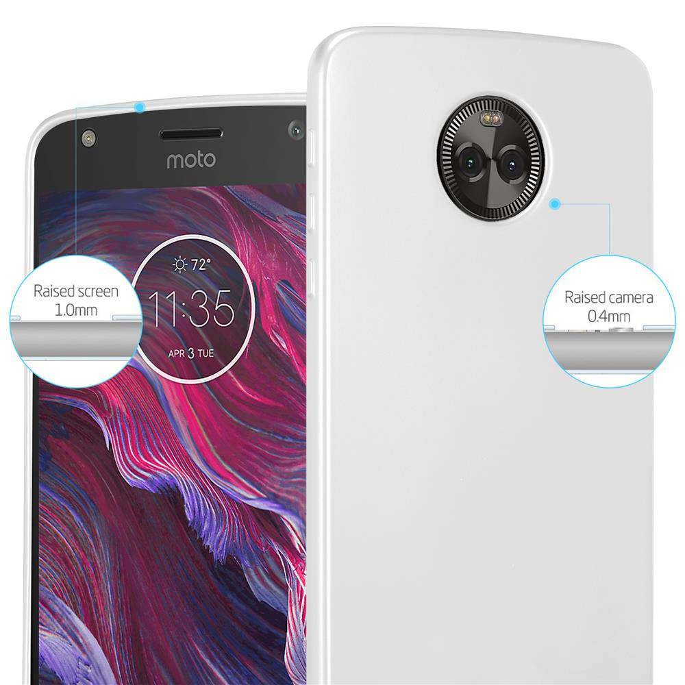 Cadorabo Schutzhülle für Motorola MOTO Z Hülle in Silber Handyhülle TPU Silikon Etui Cover Case