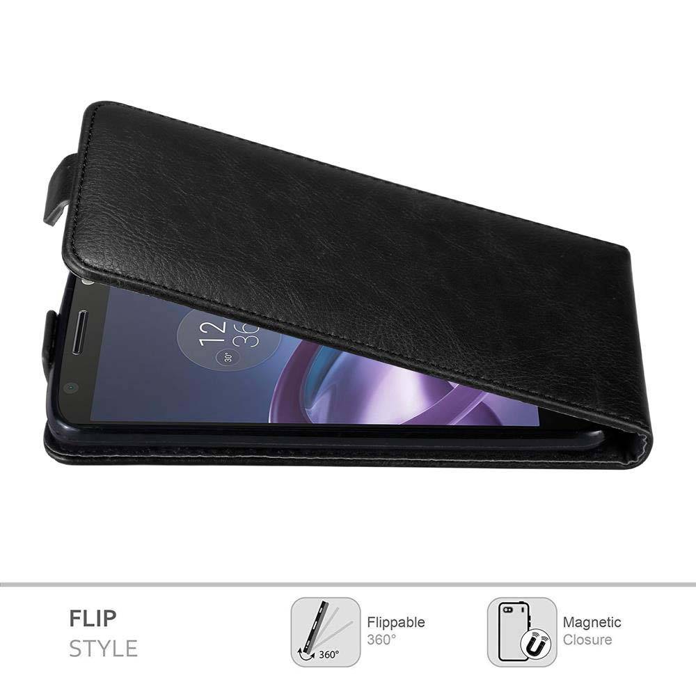 Cadorabo Hülle für Motorola MOTO Z Schutz Hülle in Schwarz Flip Etui Handyhülle Case Cover